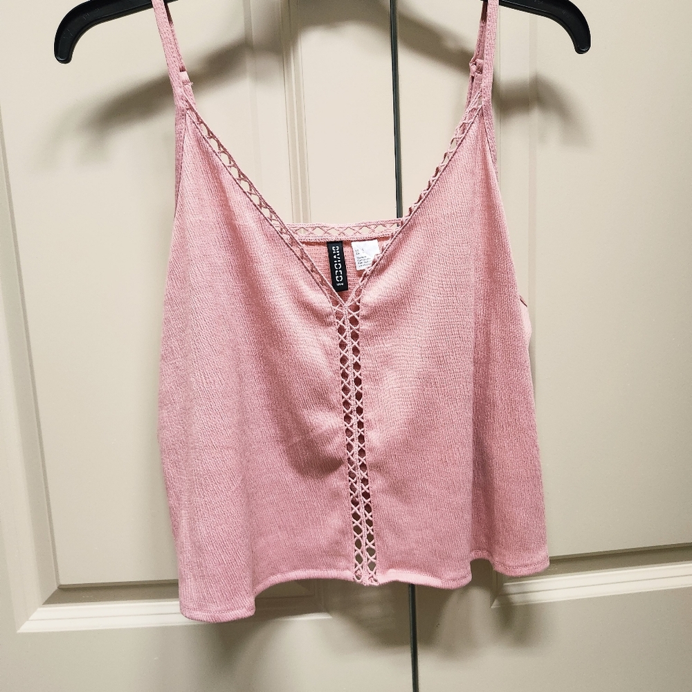 H&M Soft Pink Cami with Lace Detail